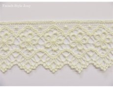画像1: 「J即納」レースH5.5cmポリエステル（生成り、花） (1)