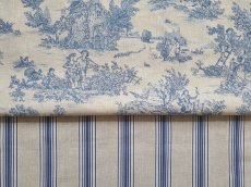 画像2: 「共同購入応募者専用」布：スージー（ベージュブルー、ストライプ） (2)