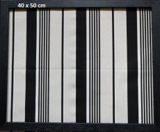 画像1: 「J即納」はぎれ70×50：ストライプ・ヴェルサーユ（麻混、色番05 麻色ベース黒・白） (1)