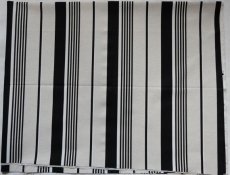 画像2: 「J即納」はぎれ70×50：ストライプ・ヴェルサーユ（麻混、色番05 麻色ベース黒・白） (2)