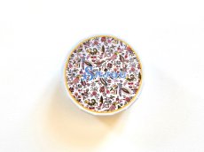 画像1: 「移動中」直径約4.5cmトワルドジュイ缶小物入れ（コクシグル、白） (1)