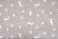 画像10: 「移動中」はぎれ80×50：トナカイとエーデルワイス（グレージュベース） (10)