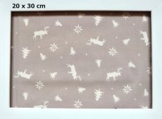 画像2: 「移動中」はぎれ80×50：トナカイとエーデルワイス（グレージュベース） (2)