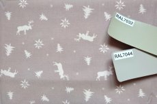 画像4: 「移動中」はぎれ80×50：トナカイとエーデルワイス（グレージュベース） (4)