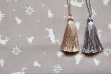 画像5: 「移動中」はぎれ80×50：トナカイとエーデルワイス（グレージュベース） (5)