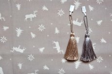 画像6: 「移動中」はぎれ80×50：トナカイとエーデルワイス（グレージュベース） (6)