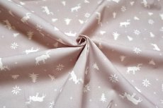 画像8: 「移動中」はぎれ80×50：トナカイとエーデルワイス（グレージュベース） (8)