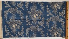 画像7: 「F在庫」廃盤はぎれ70×39：復刻版tdj豊穣のかご（ブルー）1つシミあり (7)