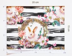 画像4: 「F在庫」はぎれ73×50：ハッピーイースター（うさぎ・花） (4)