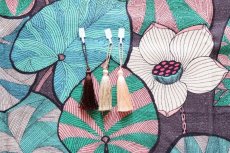 画像7: 「取寄せ」布：イディリス（麻混、チョコレートベースグリーン） (7)