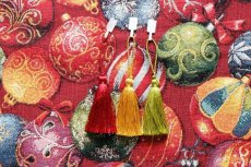 画像13: 「J即納」はぎれ70×50：ゴブラン織り ブール・ド・ノエル（マルチカラー、赤ベース） (13)