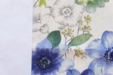 画像16: 「J即納」はぎれ75×50：ヴィランドリー （白麻地ベースブルー・グリーン） (16)