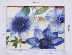 画像4: 「J即納」はぎれ75×50：ヴィランドリー （白麻地ベースブルー・グリーン） (4)