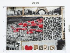 画像4: 「F在庫」はぎれ70×50：ジュテーム・パリ（ジャカード、グレイ・赤） (4)