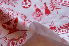 画像8: 「J即納」はぎれ70×50：ベルビュー（コットンハーフパナマ、麻色ベース赤） (8)