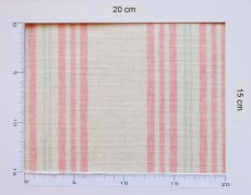画像4: 「取寄せ」布：マンゴー（クリームベースパステルピンクグリーン、ストライプ）　色番2 (4)