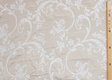 画像3: 「F在庫」布：シアン（ベージュベースホワイト、ジャカード） (3)