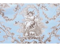 画像1: 「J即納/F在庫」布：ブランコに乗った少女（キャンバス、水色ベースブラウン） (1)