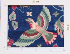 画像4: 「J即納」はぎれ70×50：鳥と花（ブルーベース） (4)