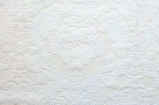 画像1: 「F在庫」はぎれ70×50：ダマスク（シュニーユ、ジャカード、ホワイト） (1)