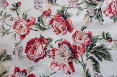 画像11: 「J即納」はぎれ70×50：ゴブラン織り アンティーク・フルール（大花、アイボリーベース赤） (11)