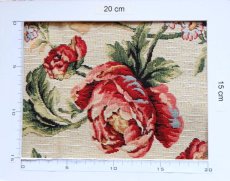 画像5: 「J即納」はぎれ70×50：ゴブラン織り アンティーク・フルール（大花、アイボリーベース赤） (5)