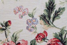 画像10: 「J即納」はぎれ70×50：ゴブラン織り アンティーク・フルール（大花、アイボリーベース赤） (10)