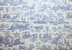 画像6: 「F在庫」はぎれ75×48：復刻版tdj四季の喜び（トワル、白ベースマリンブルー） (6)