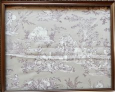 画像1: 「J即納」はぎれ75×48：復刻版tdj四季の喜び（サテン、グレージュベース紫） (1)