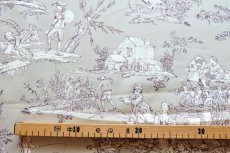 画像2: 「J即納」はぎれ75×48：復刻版tdj四季の喜び（サテン、グレージュベース紫） (2)