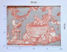 画像3: 「J即納」はぎれ75×48：復刻版tdj四季の喜び（サテン、ライトグレイベースオレンジ） (3)