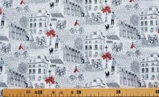 画像3: 「J即納/F在庫」はぎれ75×50：パリのルシエンヌ（ホワイトベース） (3)