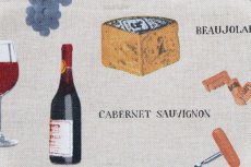 画像13: 「F在庫」はぎれ70×50：ワインとチーズ（グレージュベース） (13)