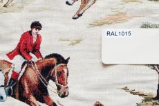 画像16: 「J即納」はぎれ70×50：ゴブラン織り　乗馬（ベージュベース赤・黒） (16)