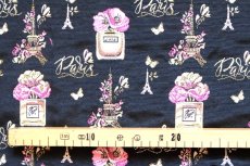 画像4: 「J即納」はぎれ70×50：パリ・花の香水瓶（ブラックベース） (4)