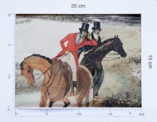 画像4: 「J即納」はぎれ70×50：乗馬猟（ホワイトベース黒・赤） (4)
