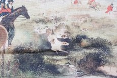 画像10: 「F在庫」はぎれ70×50：乗馬猟（ホワイトベース黒・赤） (10)