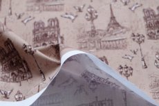 画像5: 「F在庫」はぎれ73×50：エッフェル塔・ノートルダム（セピア） (5)