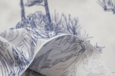画像5: 「F在庫」はぎれ72×50：tdj貴婦人の乗馬（白ベースブルー） (5)