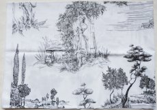 画像10: 「J即納」はぎれ72×50：tdj乗馬のある風景（白ベース黒） (10)
