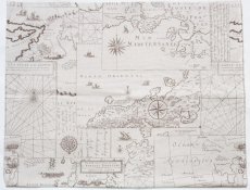 画像2: 「J即納」はぎれ70×50：地中海の地図（ライトベージュ） (2)