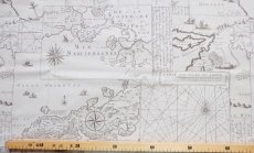 画像3: 「J即納」はぎれ70×50：地中海の地図（ライトベージュ） (3)