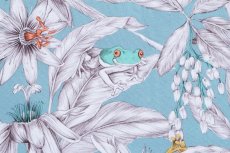 画像12: 「F在庫」はぎれ70×50：マンガ（コットンハーフパナマ、ブルーグレイベース） (12)