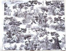画像2: 「J即納/F在庫」はぎれ70×50：アニマリア（コットンハーフパナマ、生成りベース黒） (2)