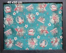 画像1: 「J即納」はぎれ70×50：クリスマスのスノードーム（ジャカード、グリーンベース） (1)