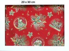 画像3: 「J即納」はぎれ70×50：クリスマスのスノードーム（ジャカード、赤ベース） (3)