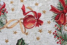 画像11: 「J即納/F在庫」はぎれ70×50：ゴブラン織り クリスマス・リース（アイボリーベース赤・グリーン） (11)