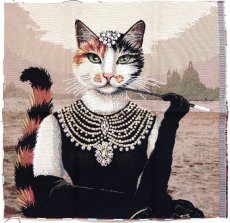 画像1: 「J即納」はぎれ45×45 三毛猫のマダム (1)