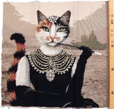 画像2: 「J即納」はぎれ45×45 三毛猫のマダム (2)