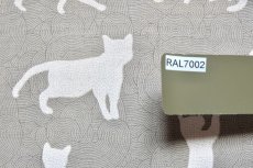 画像12: 「J即納」はぎれ70×50：猫のシルエット（グレージュベースホワイト） (12)